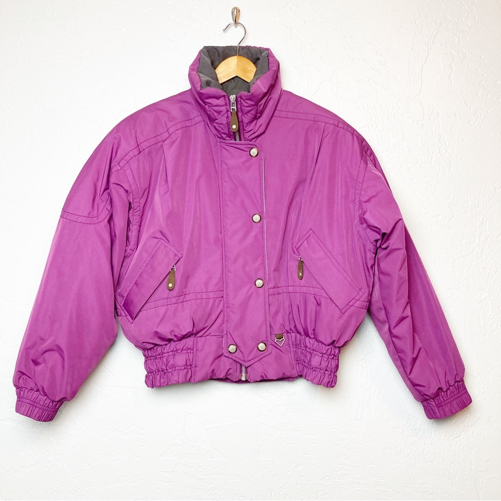 Vintage Obermeyer Ski Snow Jacket Coat Size 10 Puffer Purple Winter